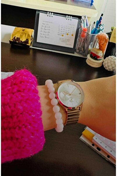 Mystic Energy Sertifikalı Doğal Pembe Kuvars Taşı Bileklik | Doğaltaş Bronzit-aragonit | Hediyelik Doğaltaş