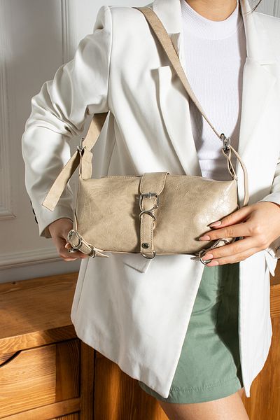 Mojeva Luce Vizon Premium Ρυθμιζόμενη Τσάντα Χειρός και Ώμου Γυναικεία από Δέρμα Βιντάτζ