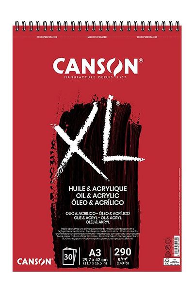 Canson Xl Oil & Acrylic Spiral Notebook 30 Sheets 290g 29,7x42,0