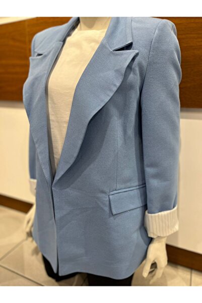 Fast Perry 9158 ÇİZGİLİ ASTARLI KETEN BLAZER CEKET