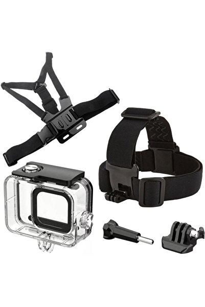 Gplus Gopro Hero 13 / 12 / 11 / 10 / 9 Muhafaza Kafa Bandı Göğüs Kemeri 5 Parça Set Go209