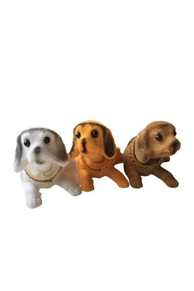 GÖNÜL In-Vehicle Shaking Head Dog Car Ornament White