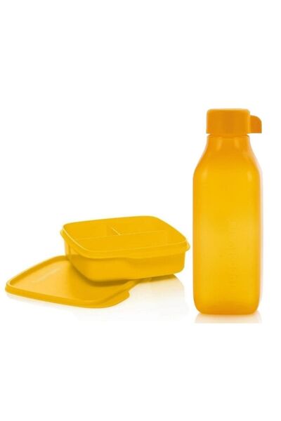 Tupperware Nutrition Set Compartmented Storage Container Eco Bottle 500 Ml Yellow Hsgl