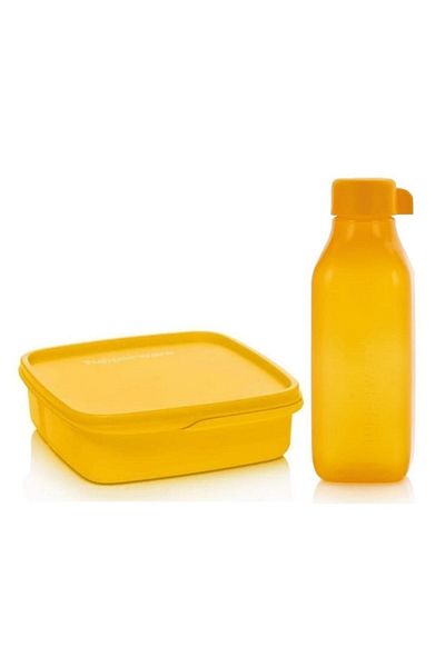 Tupperware Nutrition Set Compartmented Storage Container Eco Bottle 500 Ml Yellow Hsgl