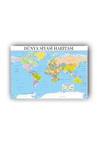 Teona Ahşap DÜNYA SİYASİ HARİTASI Retro Ahşap Poster (Ölçü:20x30)