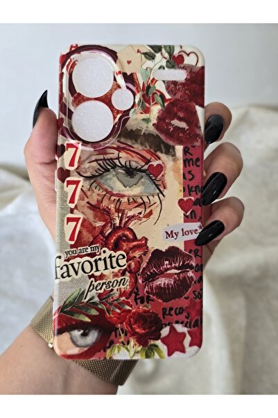 SUPER FRAME Xiaomi Redmi Note 13 PRO PLUS 5G Uyumlu Baskılı Şeffaf Telefon Kı...