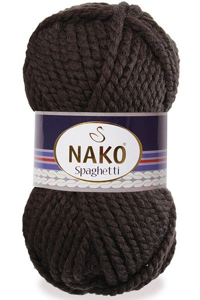 NAKO Σπαγγέτι 25% μαλλί πλεκτό σχοινί μαύρη σοκολάτα 4987