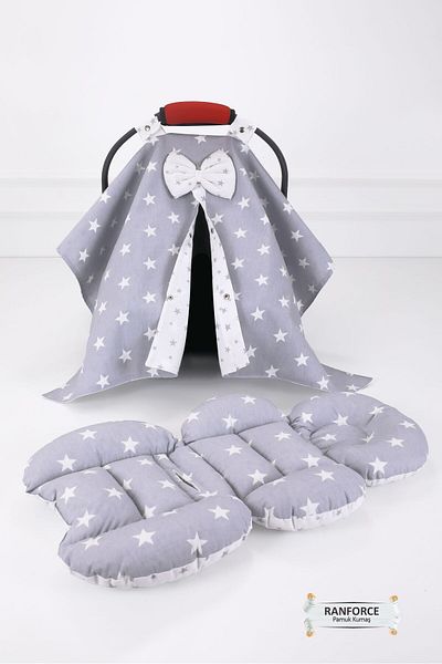 Umaybebek Stroller Cover Stroller Cushion 2 Pieces - With Waist Support