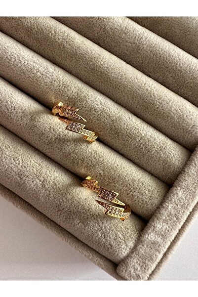 ringbox Gold Zirkon Taşlı Şimşek Model Yüzük