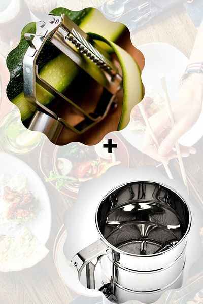 safestore Steel Stainless Original Julienne Vegetable Fruit Peeler + Steel Stainless Flour Sieve