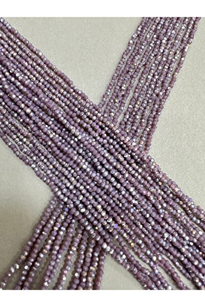 LİVZA BİJUTERİ 1 MM Kristal Boncuk Dizisi,Lila renk ,Takı yapım malzemesi