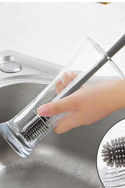 safestore Long Handle Washing Brush Silicone for Jar Cup Feeding Bottle