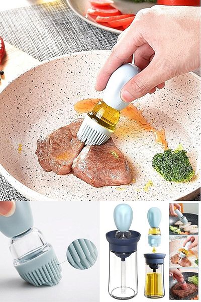 safestore Glass Bowl Bottle Silicone Oil Sauce Egg Brush Oiling Brush