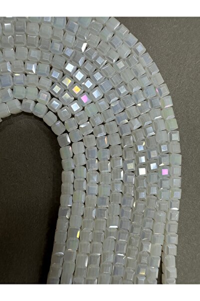 LİVZA BİJUTERİ Kare kristal dizi 4x4 mm Beyaz Renk