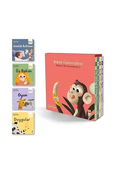 Sincap Kitap Bebek Üniversitesi Hikayeli İlk Kavramlarım Set 3 (Öz Bakım-Duyg...