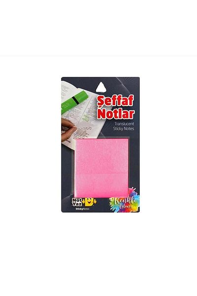 ileri grup Transparent Pink Post-it Size 75x75 Mm 50 Sheets
