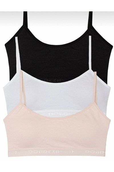 Dondeza Vanilyashop Подплатен рипсен сутиен с бюстие, смесен цвят от 3 части.