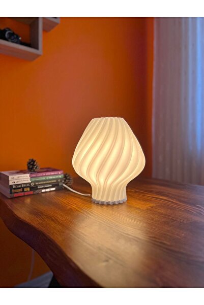 Limon 3D Desing Modern Ve Dekoratif Beyaz Gece Lambası Abajur