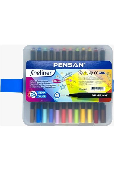 Pensan 24 Pieces Fineliner 0.4 mm Felt Tip Pen