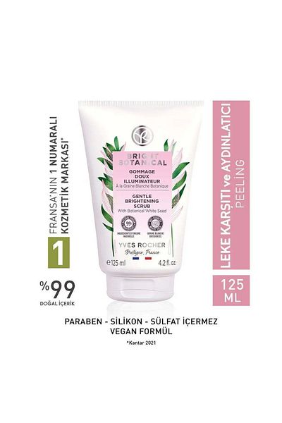 Yves Rocher 125ml Cream Textured Peeling - Bright Botanical Blemish, Brightening and Tone Equalizing