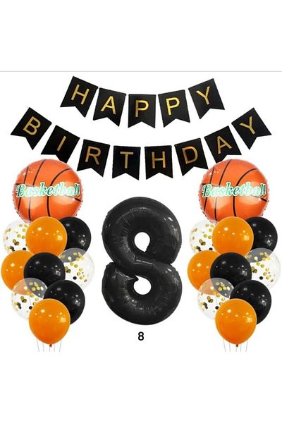 DÜVENCİ TİCARET Birthday Basketball Themed Balloon Set - Concepti