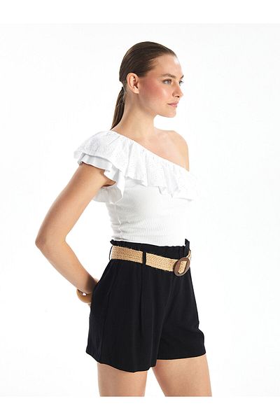 LC Waikiki Einschultrige bestickte LCW-Quaste Damenbluse