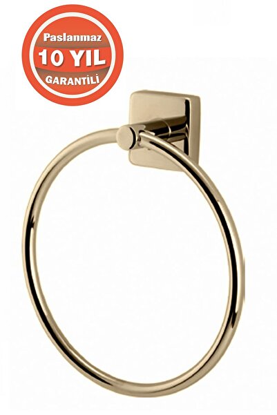 ÇELİK BANYO Paslanmaz Pirinç Vizyon Yuvarlak Havluluk Altın Gold