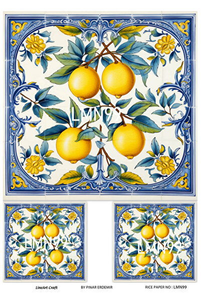 LİNEART Limon Serisi LMN99 Limon Desenli Pirinç Dekopaj 30*42 cm