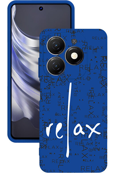 TECNO Spark 20 Baskılı ve Kamera Korumalı Mavi Renk Silikon Kılıf