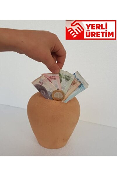 Genel Markalar Küçük Boy Çömlek Toprak Testi Kumbara Kırılmadan Açılmaz Doğal