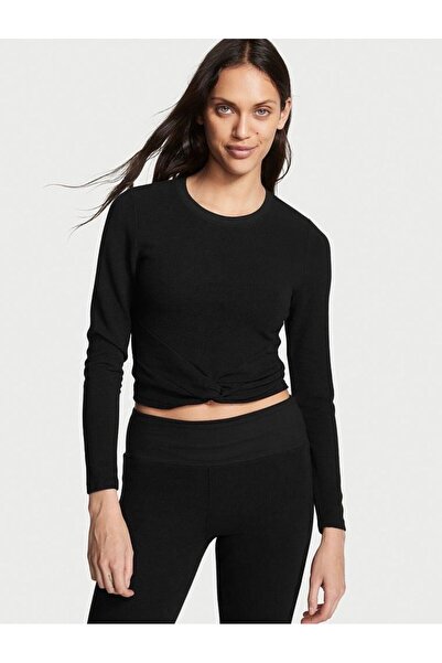 Victoria's Secret Waffle Önü Bükümlü Uzun Kollu Üst