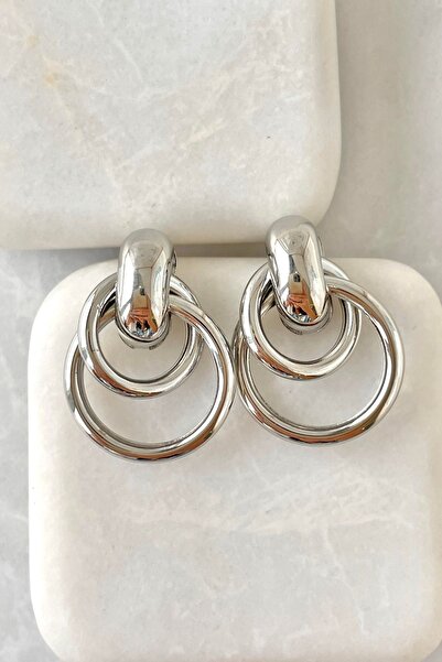 PSGT K10 Kadın Trend Lüks Vintage Iç Içe Daire Halka Küpe