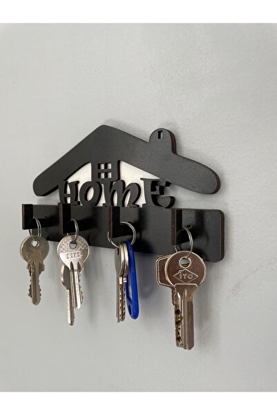 softclass Ev Figürlü Home Ahşap Anahtar Askısı
