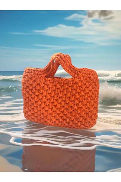 By yarendokgoz Plaj çantası örgü çanta tote çanta kadın çantası hasır çanta