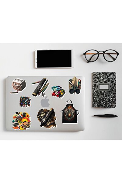 Sanatsal -Set - 1- Etiket Sticker Çıkartma Laptop Macbook Telefon Çıkartma