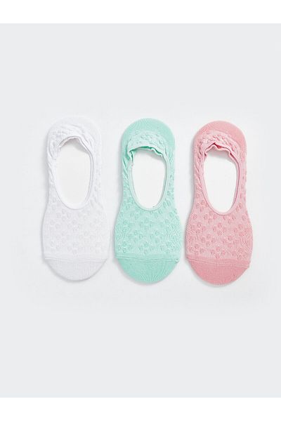 LC Waikiki LCW selbstgemusterte Ballerina-Socken für Damen, 3er-Pack