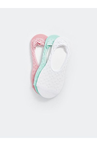 LC Waikiki LCW selbstgemusterte Ballerina-Socken für Damen, 3er-Pack