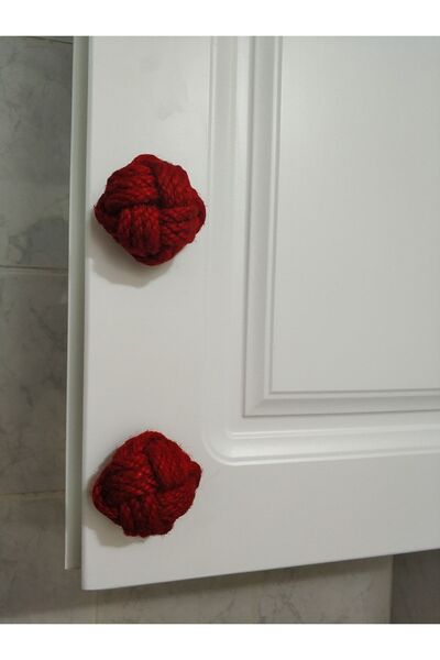 Barbarossa Hasır Kulp Kapı Dolap Vestiyer Çekmece Kulbu 1 Adet Mantar Kulp Kiraz Kırmızı