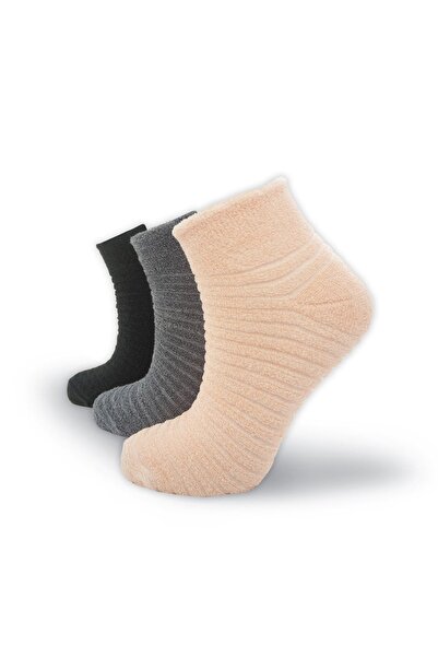 Black Arden Socks 3 Çift Renkli Kadın Kışlık Havlu Çorap 36-40 Numara