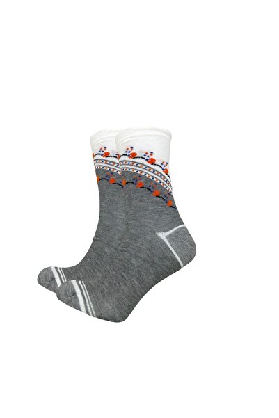 Black Arden Socks Kadın Gri Kilim Desenli Soket Çorap 1 Çift Pamuklu Rahat Gü...