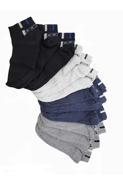 Black Arden Socks Erkek Renkli Patik Çorap 12'li Pamuklu Rahat Günlük Black A...
