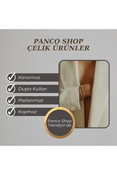 PANCO SHOP ACCESSORIES JEWELRY Deniz De Duşta Kararmaz Çelik Italyan Hasır Erkek Zincir Kolye ( Kararmaz Garantilidir )