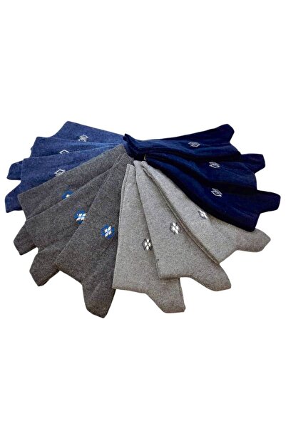 ALTAŞ 12'li Karışık Renkli Pamuklu Ekonomik Erkek Soket Çorap 40-44 Eskt-0003