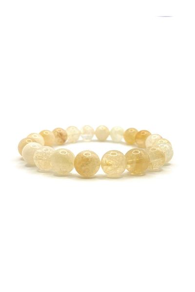 OSMANLI DEĞERLİ TAŞ Citrine natural stone fishing line bracelet 8mm