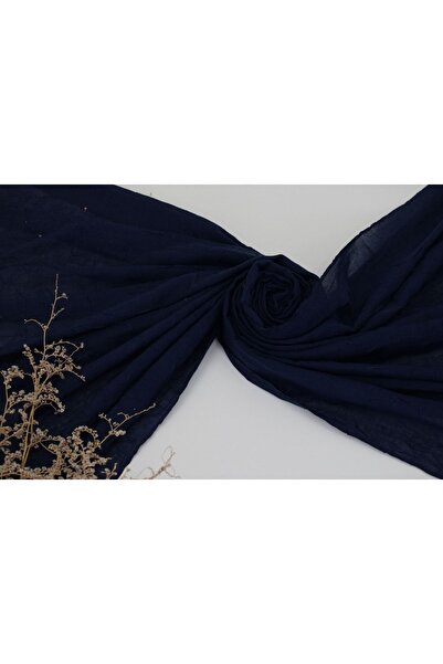 Miabella Home Σάλι Bamboo Kraş Βαμβακερό σιδέρωμα 4 εποχών Αντικολλητικό σάλι κατά του ιδρώτα Navy Blue