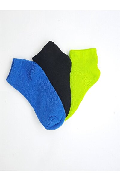 Black Arden Socks Kadın Renkli Desensiz Havlu Patik Çorap  3'lü 36-40