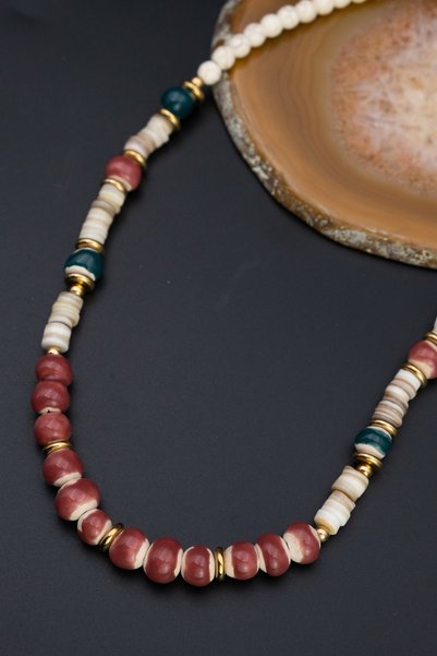 Serenite Suolo Earth and Turquoise Stone Necklace