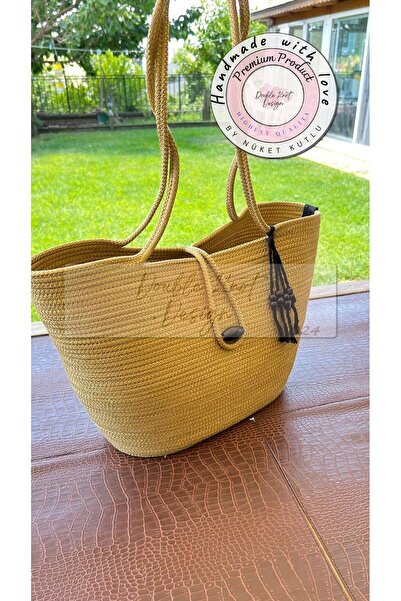 DOUBLE KNOT DESİGN Plaj Çantası Kol  El  Clutch Portföy  Kadın Çanta Yazlık H...