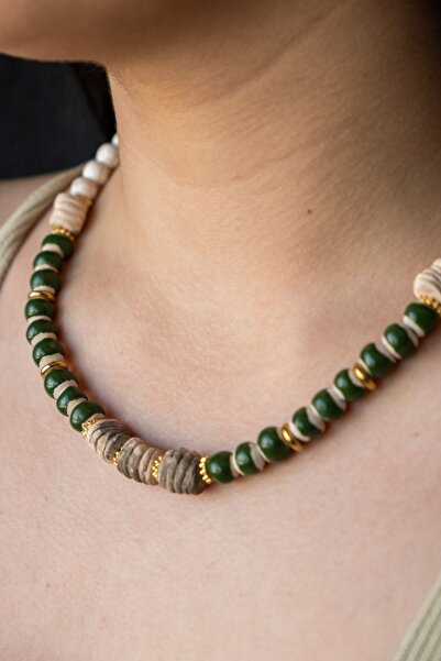 Serenite Suolo Earth and Turquoise Stone Detailed Necklace
