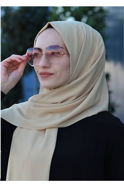 HAR-UM Ticaret Hijab Women's Medina Silk Shawl Beige